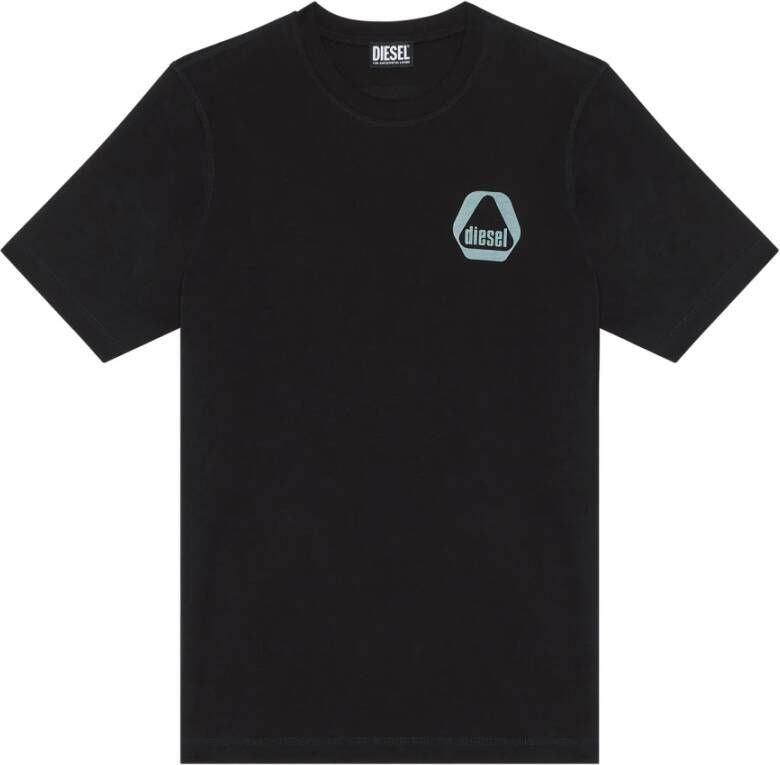 Diesel Heren Logo Schouder Hart T-Shirt Black Heren