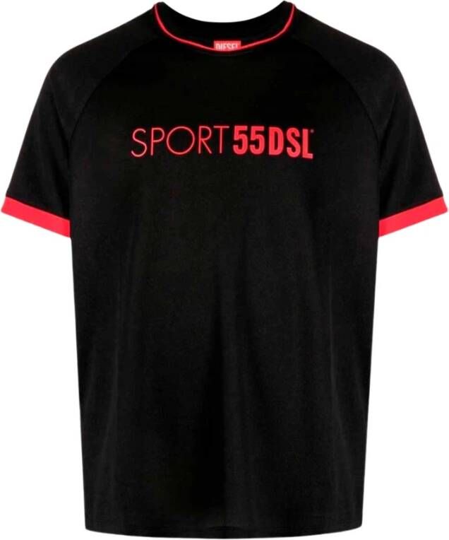 Diesel Sport Mesh T-Shirt Black Heren