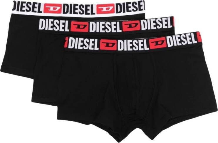 Diesel Ultiem Comfort Zwarte Katoenen Boxershorts Zwart Heren