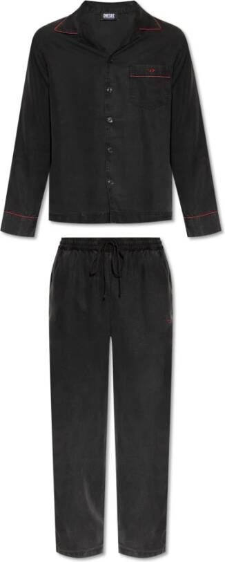 Diesel Umset-Loomy tweedelig pyjamaset Zwart Heren
