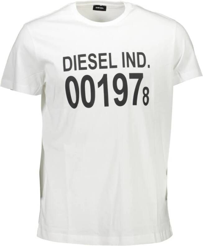 Diesel Upgrade je casual garderobe met deze stijlvolle witte katoenen T-shirt White Heren