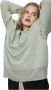 Diesel Vernietigde Bimateriaal Sweatshirt Groen Dames - Thumbnail 1