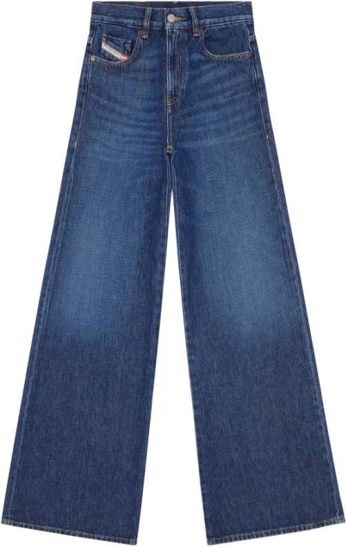 Diesel Wide Jeans Blauw Dames