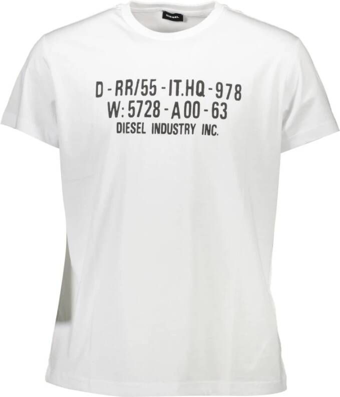 Diesel Katoenen T-shirt voor Mannen met Opvallende Print White Heren