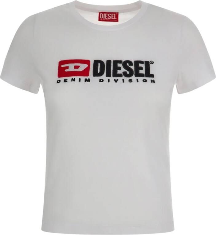 Diesel Wit katoenen t-shirt Wit Dames