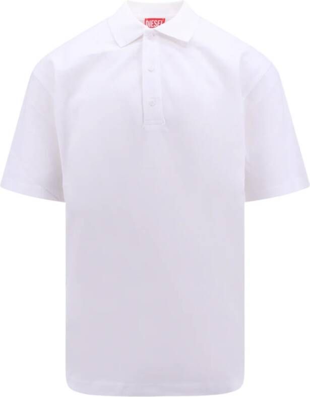 Diesel Wit Organisch Katoenen Polo Shirt Aw23 White Heren