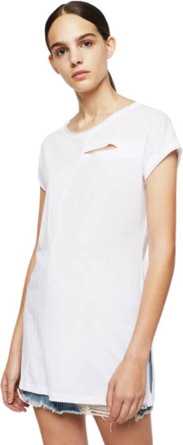 Diesel Witte Katoenen T-shirt voor Vrouwen White Dames