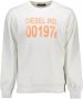Diesel Knisperend Wit Bedrukt Katoenen Sweatshirt White Heren - Thumbnail 1