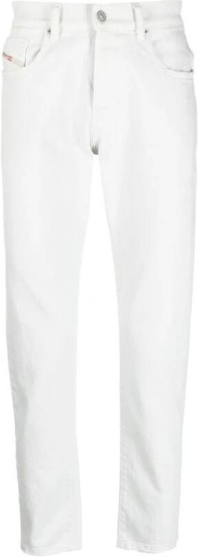 Diesel Witte Slim-Fit Straight Jeans White Heren