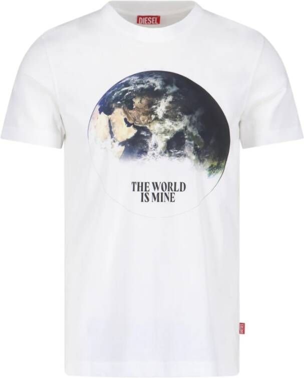 Diesel Witte Stijlvolle en Comfortabele T-shirt voor Heren White Heren