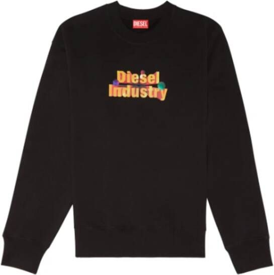 Diesel Zwart Logo Sweatshirt Zwart Heren