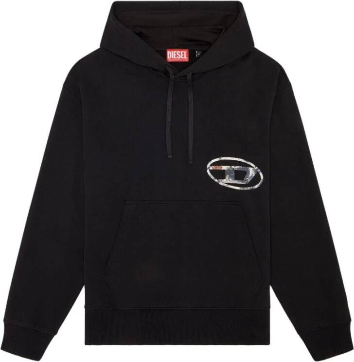 Diesel Zwarte Katoenen Hoodie voor Heren Zwart Heren