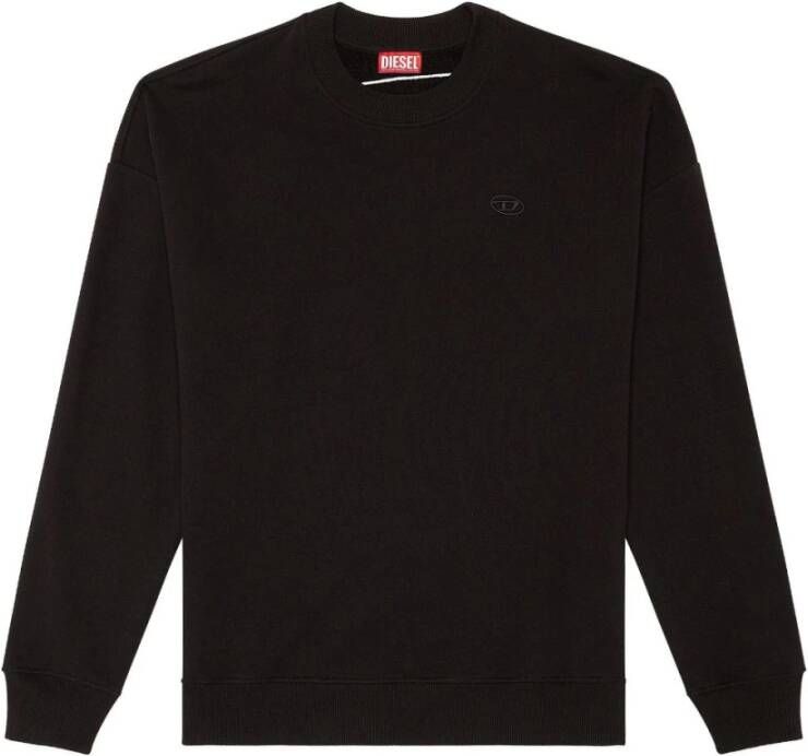 Diesel Zwarte Katoenen Sweatshirt met Maxi Ovaal D Logo Zwart Heren