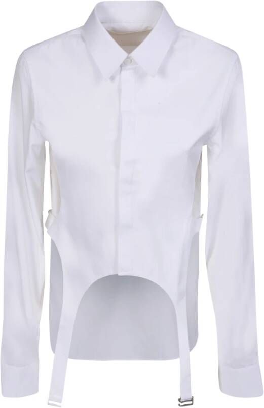 Dion Lee Witte Bib Overhemd met Uitgesneden Details White Dames