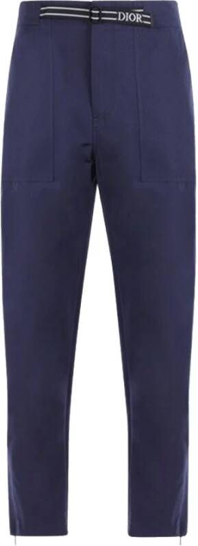 Dior Logo Riem Broek Blauw Heren