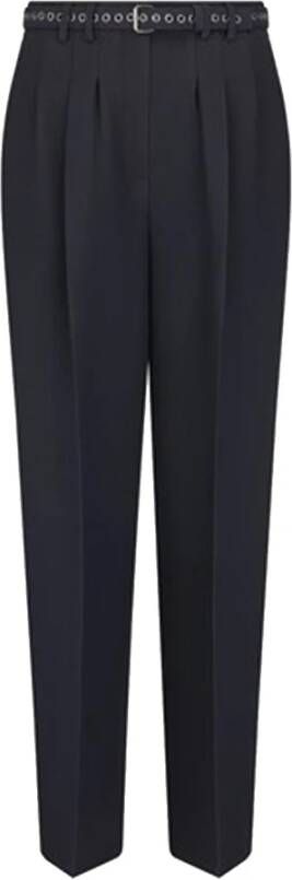 Dior Zwarte Wol Zijde Broek Ss23 Black Dames