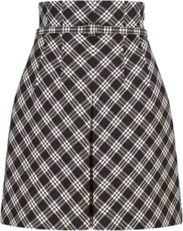 Dior Verhoog Wol Rok Zwart Dames