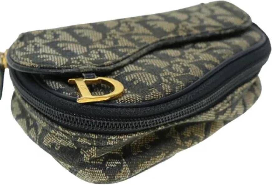 Dior Vintage Pre-owned Canvas clutches Blauw Dames
