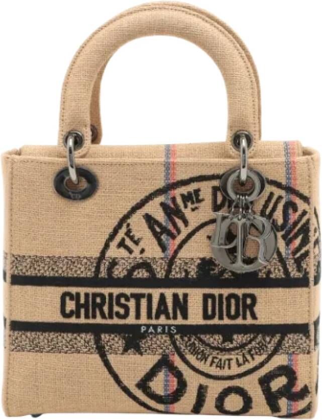 Dior Vintage Pre-owned Canvas handbags Beige Dames