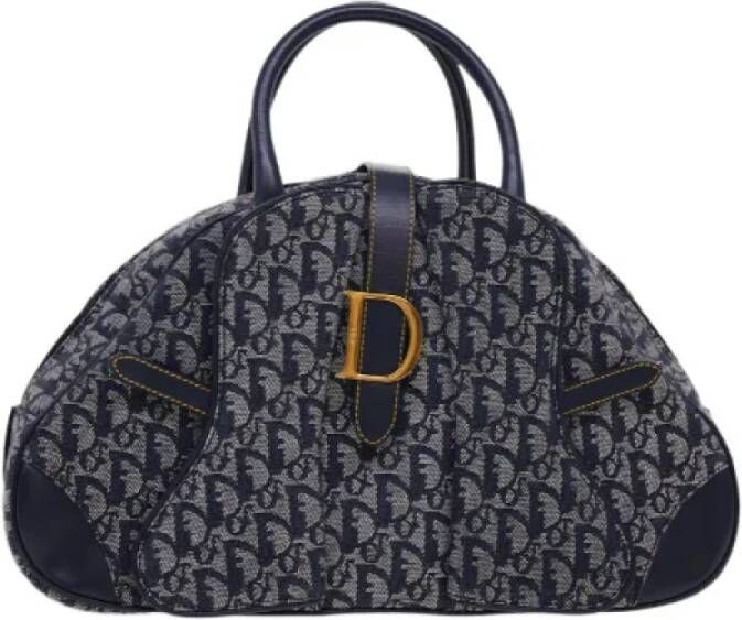Dior Vintage Pre-owned Canvas handbags Blauw Dames