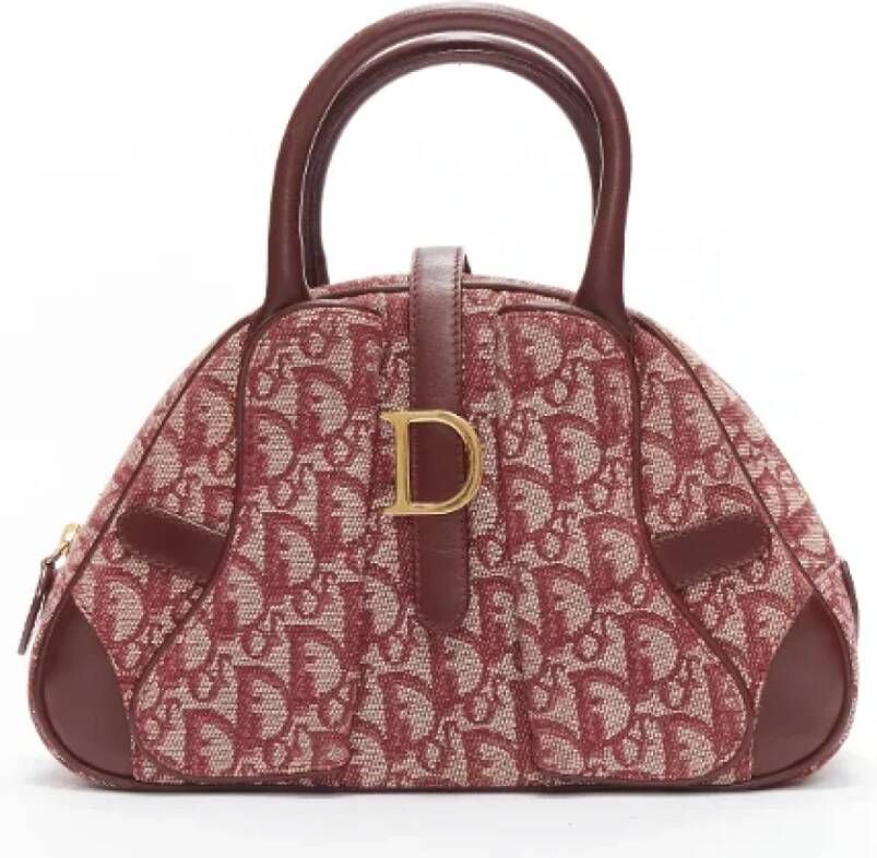 Dior Vintage Pre-owned Canvas handbags Red Dames
