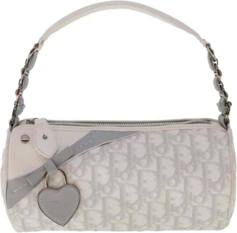 Dior Vintage Pre-owned Canvas handbags White Dames