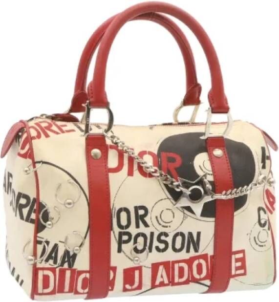 Dior Vintage Pre-owned Canvas handbags White Dames