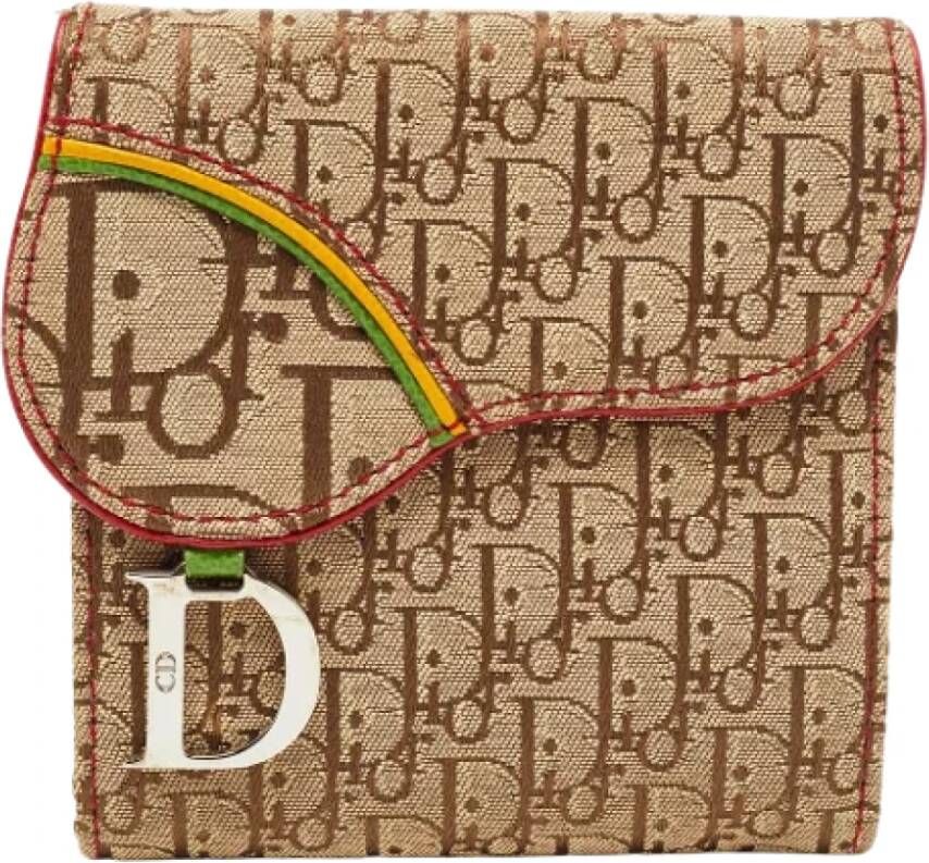 Dior Vintage Pre-owned Canvas wallets Beige Dames