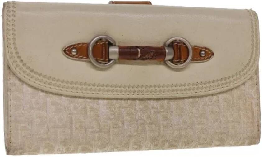 Dior Vintage Pre-owned Canvas wallets Beige Dames