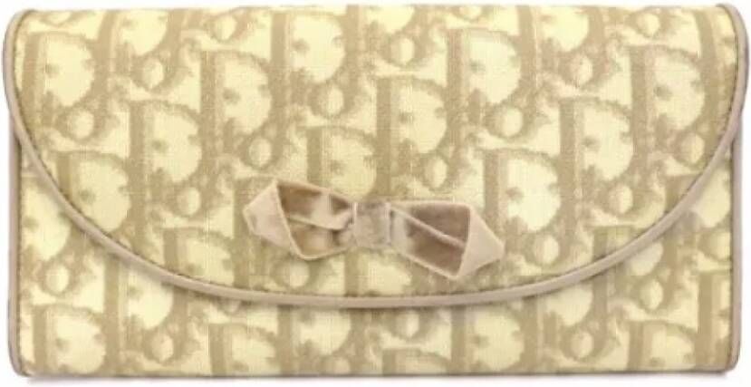 Dior Vintage Pre-owned Canvas wallets Beige Dames