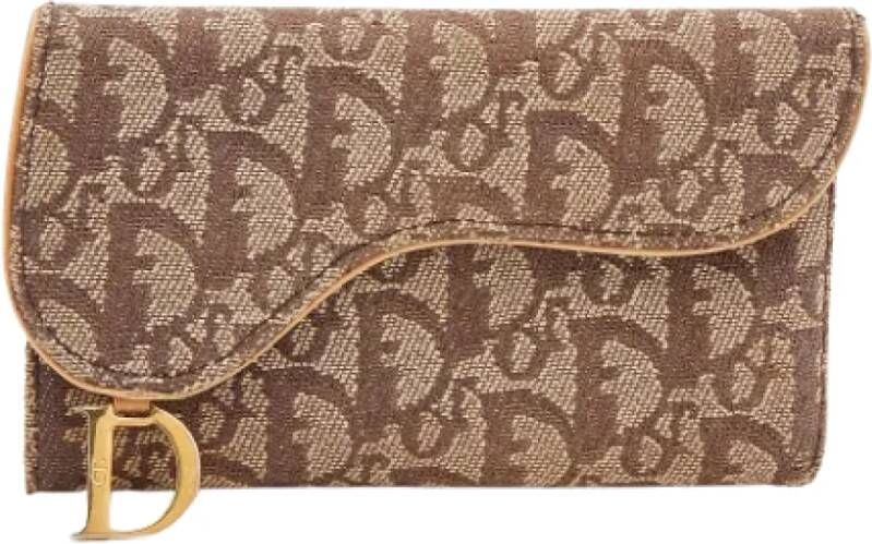 Dior Vintage Pre-owned Canvas wallets Beige Dames