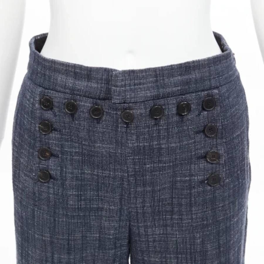 Dior Vintage Pre-owned Cotton bottoms Blauw Dames
