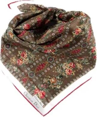Dior Vintage Pre-owned Fabric scarves Bruin Dames