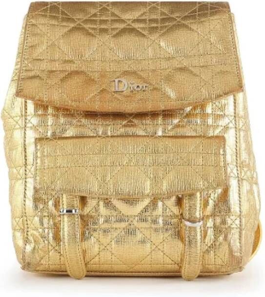 Dior Vintage Pre-owned Leather backpacks Geel Dames