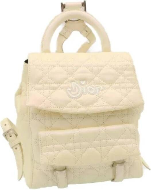 Dior Vintage Pre-owned Leather backpacks Wit Dames