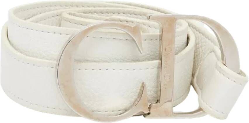 Dior Vintage Pre-owned Leather belts Wit Dames