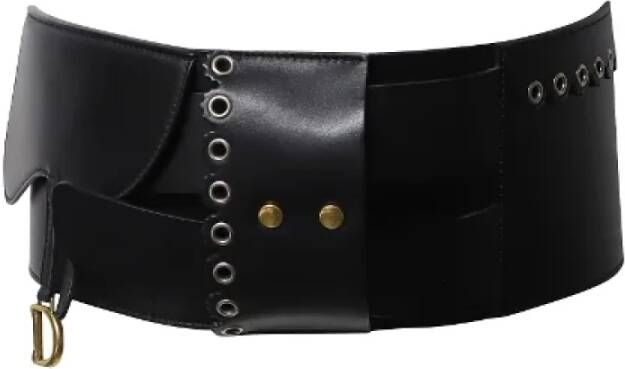Dior Vintage Pre-owned Leather belts Zwart Dames