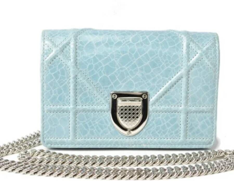 Dior Vintage Pre-owned Leather clutches Blauw Dames