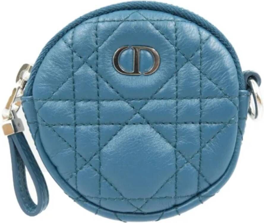 Dior Vintage Pre-owned Leather clutches Blauw Dames