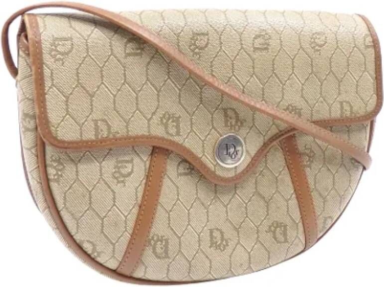 Dior Vintage Pre-owned Leather dior-bags Beige Dames
