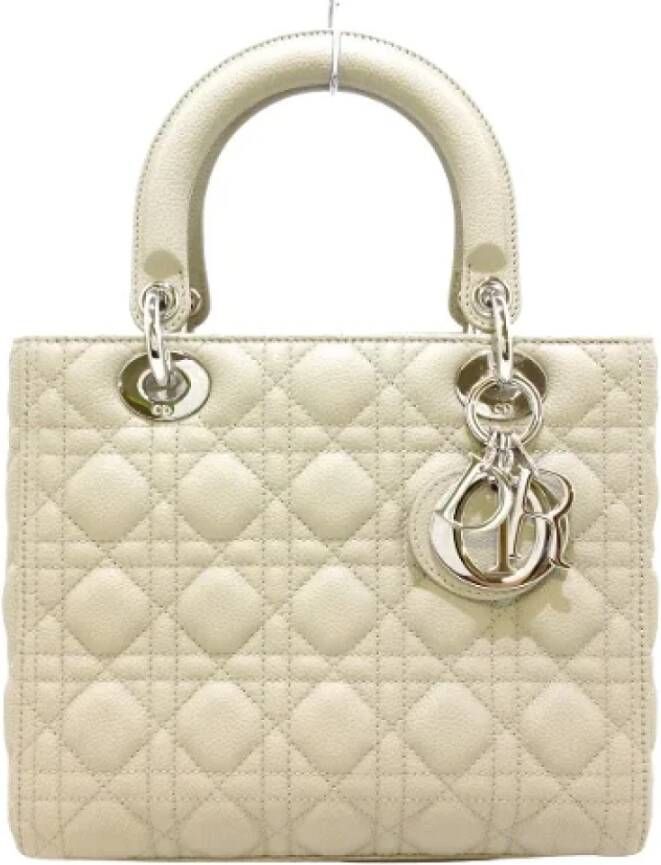 Dior Vintage Pre-owned Leather dior-bags Beige Dames