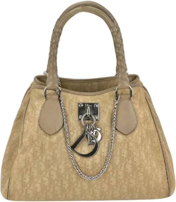 Dior Vintage Pre-owned Leather handbags Beige Dames