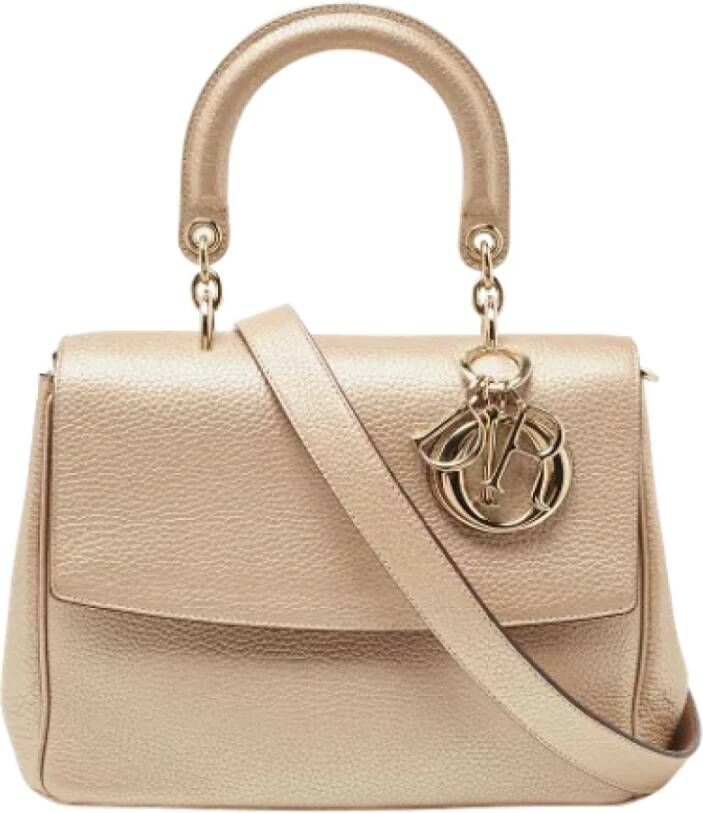 Dior Vintage Pre-owned Leather handbags Beige Dames