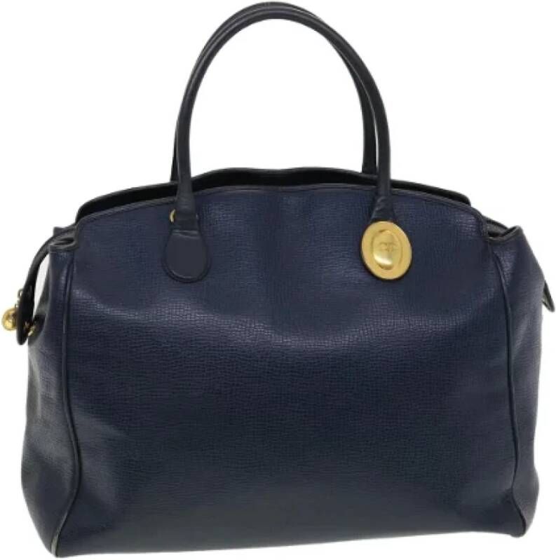 Dior Vintage Pre-owned Leather handbags Blauw Dames