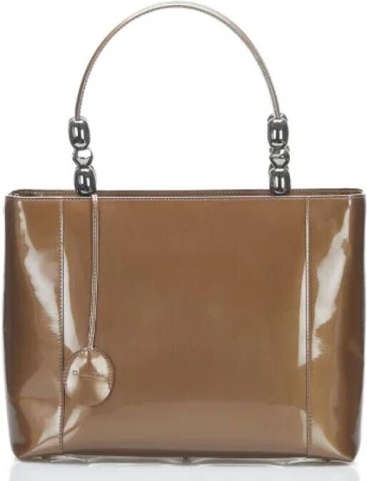 Dior Vintage Pre-owned Leather handbags Bruin Dames
