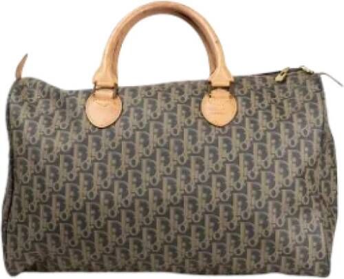 Dior Vintage Pre-owned Leather handbags Bruin Dames