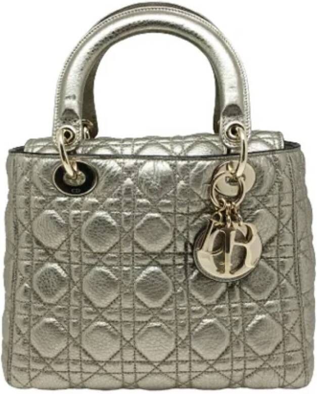 Dior Vintage Pre-owned Leather handbags Geel Dames