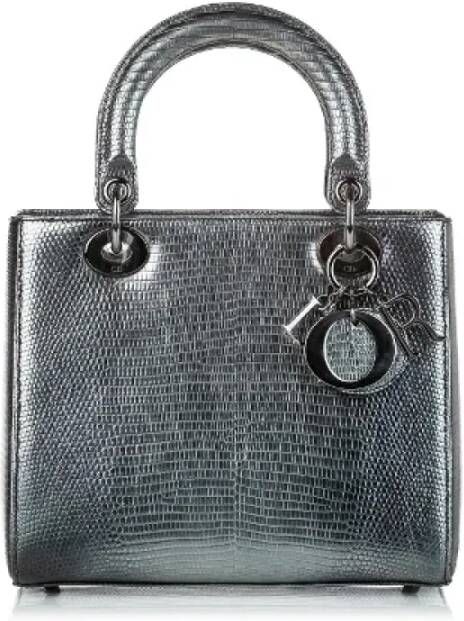 Dior Vintage Pre-owned Leather handbags Grijs Dames