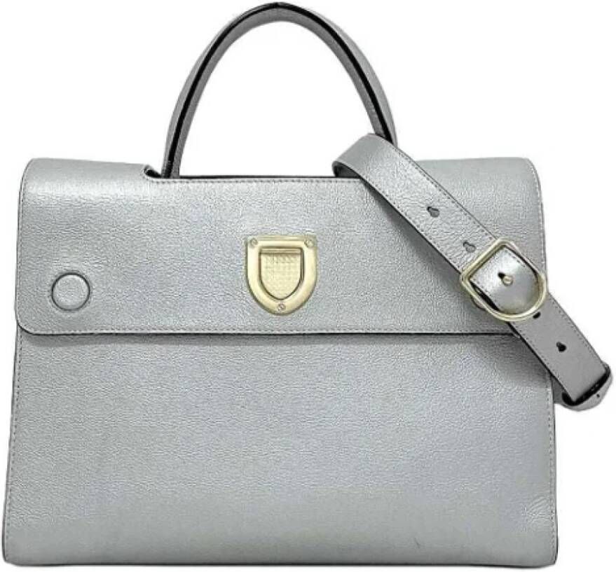 Dior Vintage Pre-owned Leather handbags Grijs Dames