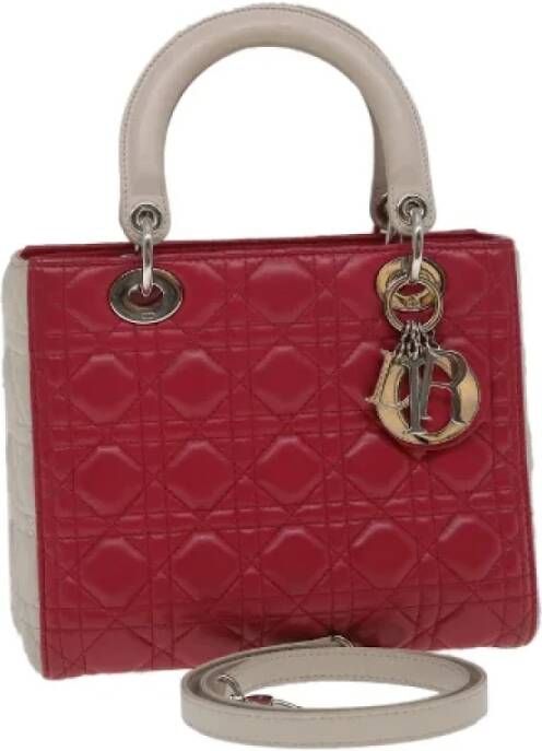 Dior Vintage Pre-owned Leather handbags Rood Dames